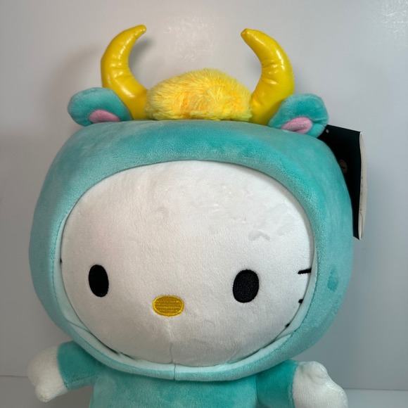 Kidrobot Hello Kitty Zodiac Taurus Plush Sanrio Teal Bull Costume 13 Inch NWT - Picture 3 of 8